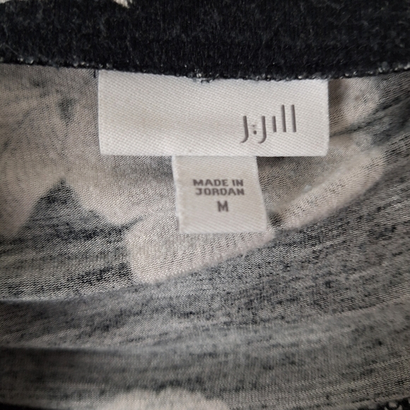 J. Jill Black Gray Floral Faux Wrap Maxi Skirt Size M - Picture 9 of 10